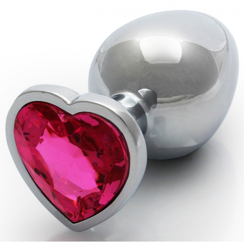 Ouch! Bijou anal Heart Gem L 8 x 4cm Argenté-Rose